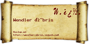 Wendler Ábris névjegykártya